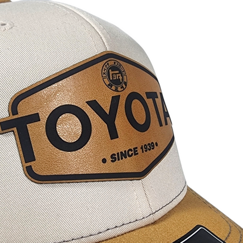 Toyota TEQ Laser Engraved Vintage Style Leatherette Patch Trucker Hat Cap