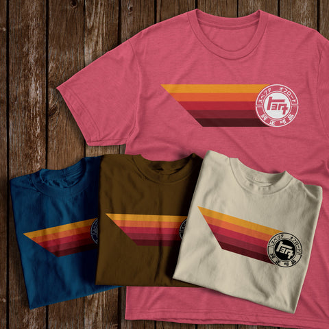 Toyota TEQ Logo Heritage Stripes tshirt vintage retro style 4Runner Overland and JDM