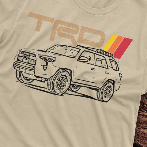 Toyota 4Runner TRD Topographic Lines Heritage Vintage Stripes t-shirt