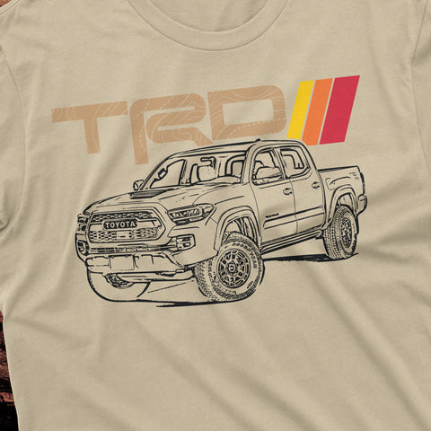 Toyota Tacoma TRD Topographic Lines Heritage Vintage Stripes t-shirt