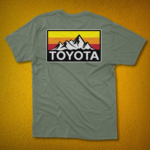 Vintage Style Toyota Mountains Logo Heritage Stripes t-shirt