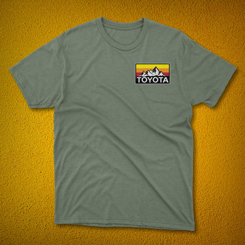 Vintage Style Toyota Mountains Logo Heritage Stripes t-shirt