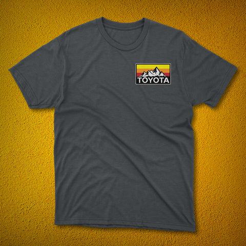 Vintage Style Toyota Mountains Logo Heritage Stripes t-shirt