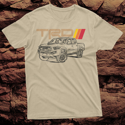 Toyota Tacoma TRD Topographic Lines Heritage Vintage Stripes t-shirt