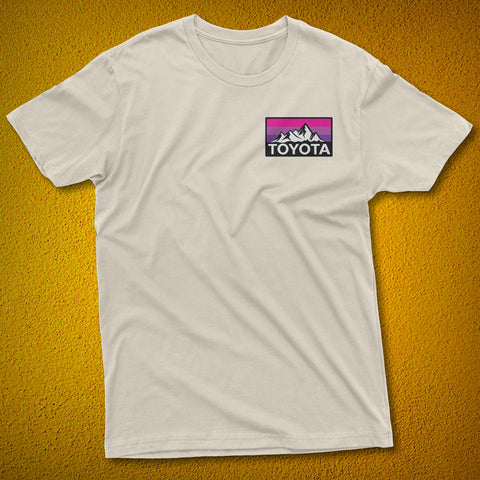 Ladies Edition! Vintage Style Toyota Mountains Logo Heritage Stripes t-shirt