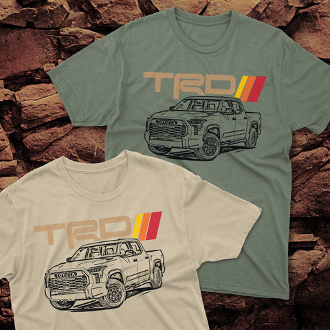 Toyota Tundra TRD Topographic Lines Heritage Vintage Stripes t-shirt