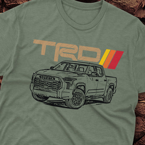 Toyota Tundra TRD Topographic Lines Heritage Vintage Stripes t-shirt