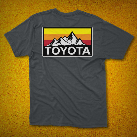 Vintage Style Toyota Mountains Logo Heritage Stripes t-shirt