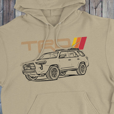 Toyota 4Runner TRD Topographic Lines Heritage Vintage Stripes Hoodie Hooded Sweater Sweatshirt