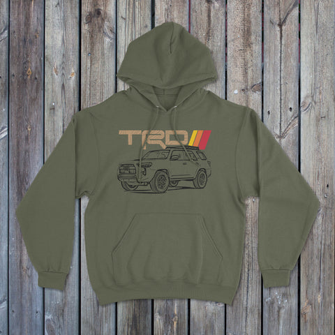 Toyota 4Runner TRD Topographic Lines Heritage Vintage Stripes Hoodie Hooded Sweater Sweatshirt