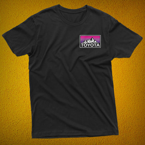 Ladies Edition! Vintage Style Toyota Mountains Logo Heritage Stripes t-shirt