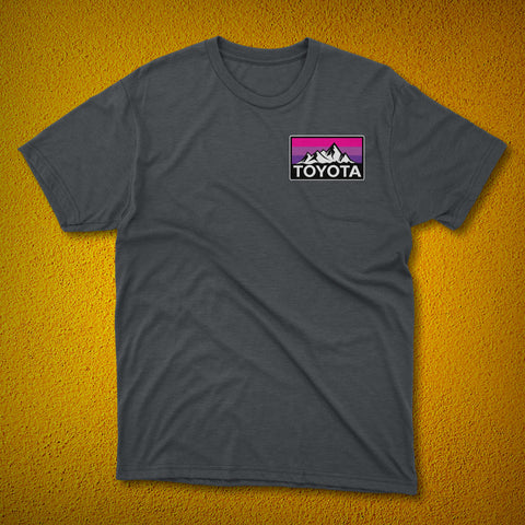 Ladies Edition! Vintage Style Toyota Mountains Logo Heritage Stripes t-shirt