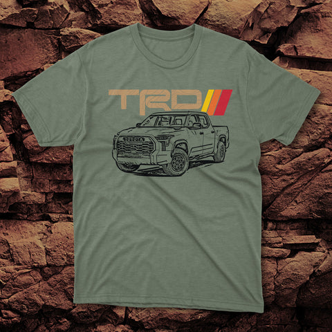 Toyota Tundra TRD Topographic Lines Heritage Vintage Stripes t-shirt