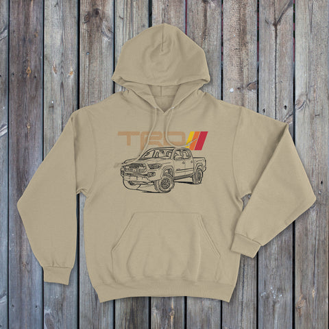 Toyota Tacoma TRD Topographic Lines Heritage Vintage Stripes Hoodie Hooded Sweater Sweatshirt