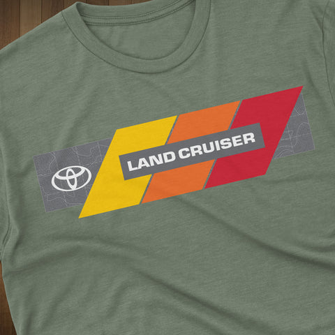 Land Cruiser Topo lines Logo Heritage Stripes t-shirt