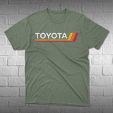 Toyota T-Shirt – Classic Heritage Stripes Logo – 4Runner, Tacoma, Tundra, Land Cruiser, FJ40