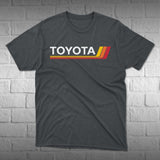 Toyota T-Shirt – Classic Heritage Stripes Logo – 4Runner, Tacoma, Tundra, Land Cruiser, FJ40