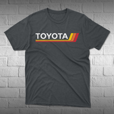 Toyota T-Shirt – Classic Heritage Stripes Logo – 4Runner, Tacoma, Tundra, Land Cruiser, FJ40