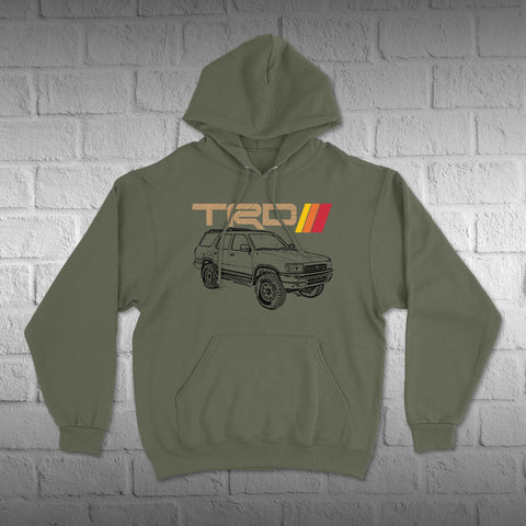 Toyota 4Runner 2ND Generation TRD Topographic Lines Heritage Vintage Stripes Hoodie Hooded Sweater Sweatshirt 2ND Gen