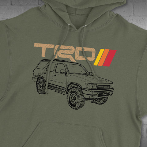 Toyota 4Runner 2ND Generation TRD Topographic Lines Heritage Vintage Stripes Hoodie Hooded Sweater Sweatshirt 2ND Gen