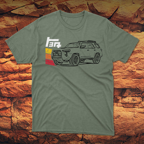 Toyota 4Runner TEQ Cracked Terrain Heritage Vintage Stripes Lines t-shirt