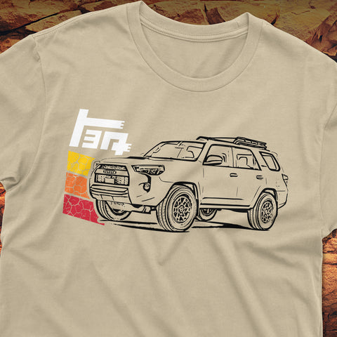 Toyota 4Runner TEQ Cracked Terrain Heritage Vintage Stripes Lines t-shirt
