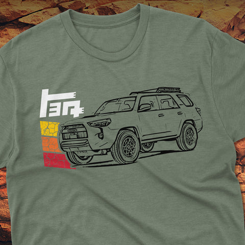 Toyota 4Runner TEQ Cracked Terrain Heritage Vintage Stripes Lines t-shirt