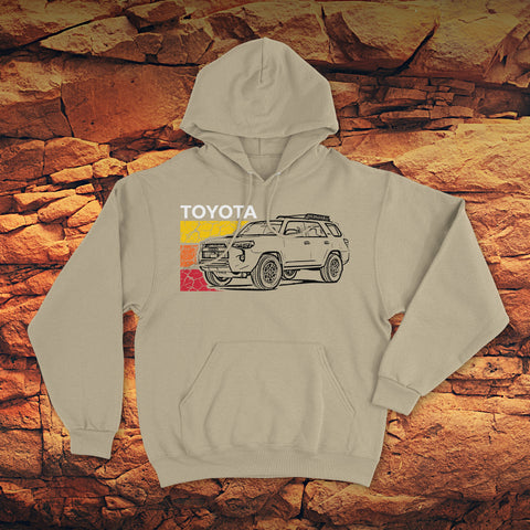 Toyota 4Runner Cracked Terrain Heritage Vintage Stripes Lines Hoodie Hooded Sweater Sweatshirt