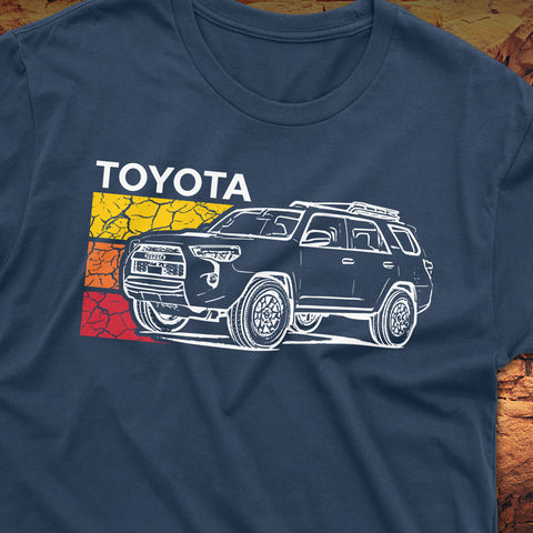 Toyota 4Runner Cracked Terrain Heritage Vintage Stripes Lines t-shirt