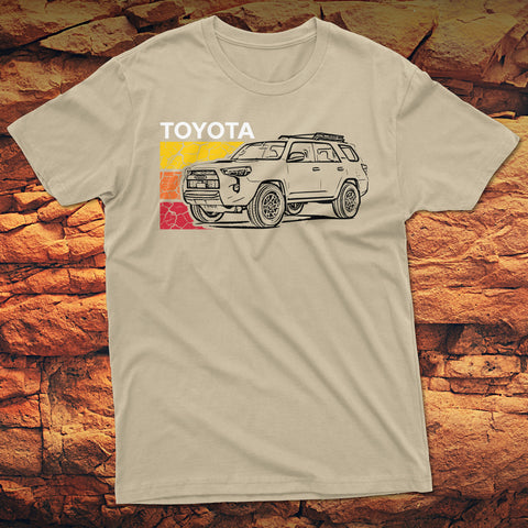 Toyota 4Runner Cracked Terrain Heritage Vintage Stripes Lines t-shirt