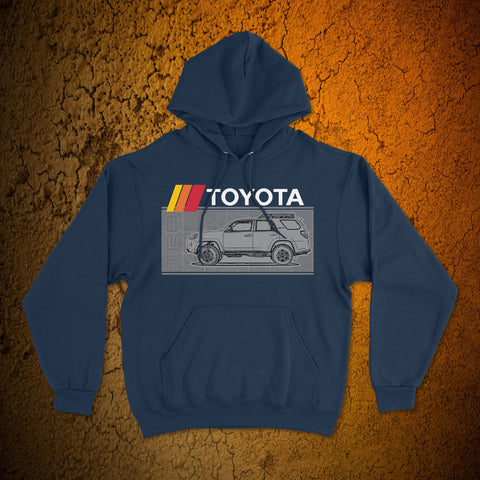 Toyota 4Runner TRD Topographic Map Heritage Vintage Stripes Lines Hoodie Hooded Sweater Sweatshirt