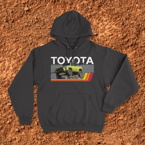 Toyota 4Runner TRD Topographic Lines Map Classic Stripes Lime Rush Edition! Hoodie Hooded Sweater Sweatshirt