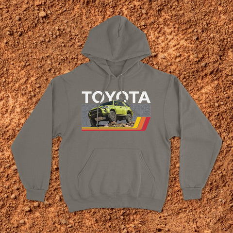 Toyota 4Runner TRD Topographic Lines Map Classic Stripes Lime Rush Edition! Hoodie Hooded Sweater Sweatshirt