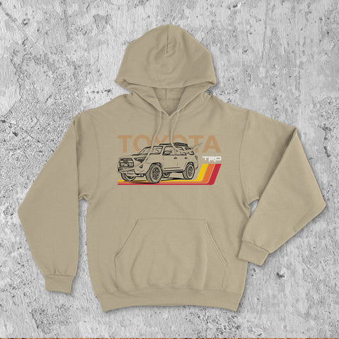 Toyota 4Runner TRD Classic Stripes Lines Heritage Vintage Hoodie Hooded Sweater Sweatshirt