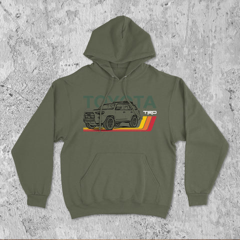 Toyota 4Runner TRD Classic Stripes Lines Heritage Vintage Hoodie Hooded Sweater Sweatshirt