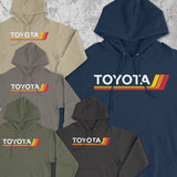 Toyota Classic Heritage Stripes Logo Hoodie Hooded Sweater Sweatshirt 4Runner Tacoma Tundra Supra 86