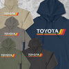 Toyota Classic Heritage Stripes Logo Hoodie Hooded Sweater Sweatshirt 4Runner Tacoma Tundra Supra 86