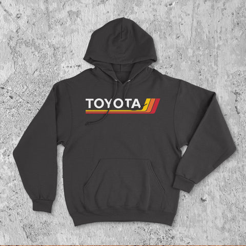 Toyota Classic Heritage Stripes Logo Hoodie Hooded Sweater Sweatshirt 4Runner Tacoma Tundra Supra 86