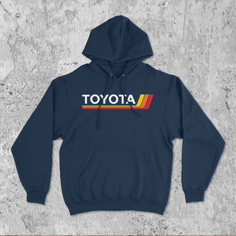 Toyota Classic Heritage Stripes Logo Hoodie Hooded Sweater Sweatshirt 4Runner Tacoma Tundra Supra 86