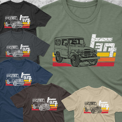 Toyota Land Cruiser FJ40 Series TEQ Rugged Terrain Heritage Stripes t-shirt 40 Series J40 FJ45