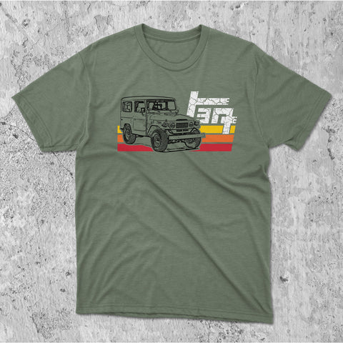 Toyota Land Cruiser FJ40 Series TEQ Rugged Terrain Heritage Stripes t-shirt 40 Series J40 FJ45