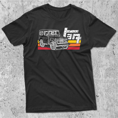Toyota Land Cruiser FJ40 Series TEQ Rugged Terrain Heritage Stripes t-shirt 40 Series J40 FJ45