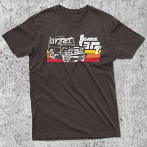 Toyota Land Cruiser FJ40 Series TEQ Rugged Terrain Heritage Stripes t-shirt 40 Series J40 FJ45