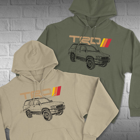 Toyota 4Runner 2ND Generation TRD Topographic Lines Heritage Vintage Stripes Hoodie Hooded Sweater Sweatshirt 2ND Gen