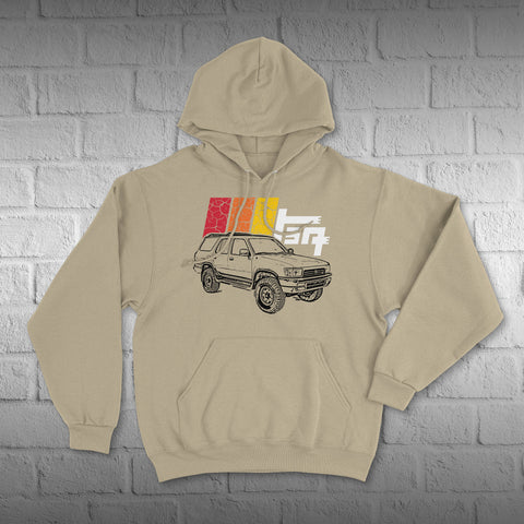 Toyota 4Runner 2ND Generation TEQ Cracked Terrain Heritage Vintage Stripes Hoodie Hooded Sweater Sweatshirt 2ND Gen