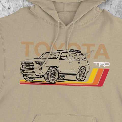Toyota 4Runner TRD Classic Stripes Lines Heritage Vintage Hoodie Hooded Sweater Sweatshirt