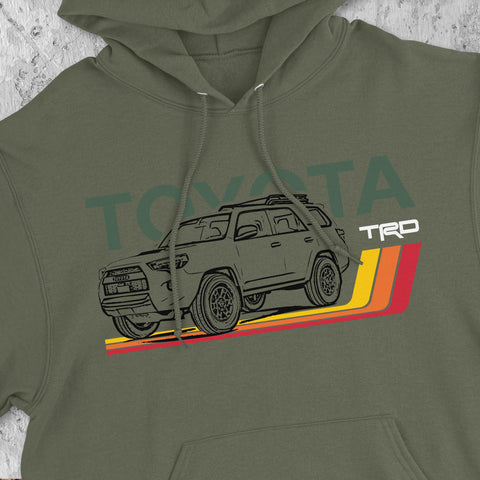 Toyota 4Runner TRD Classic Stripes Lines Heritage Vintage Hoodie Hooded Sweater Sweatshirt