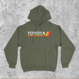Toyota Classic Heritage Stripes Logo Hoodie Hooded Sweater Sweatshirt 4Runner Tacoma Tundra Supra 86