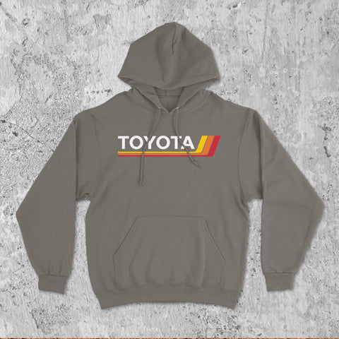 Toyota Classic Heritage Stripes Logo Hoodie Hooded Sweater Sweatshirt 4Runner Tacoma Tundra Supra 86
