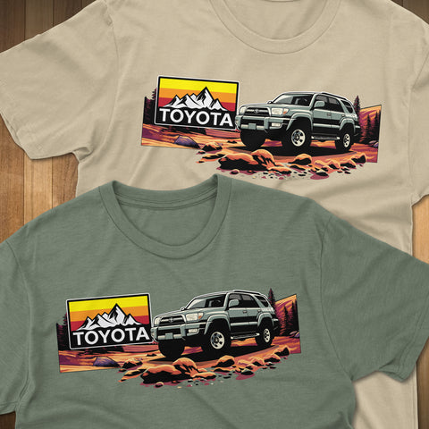 Toyota 4Runner 3RD Generation Mountains Landscape Heritage Vintage Logo t-shirt 3rd Gen
